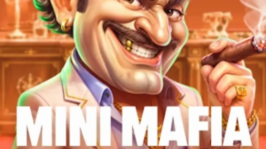 Tampilan layar permainan slot Mini Mafia Megaways dengan elemen bertema mafia